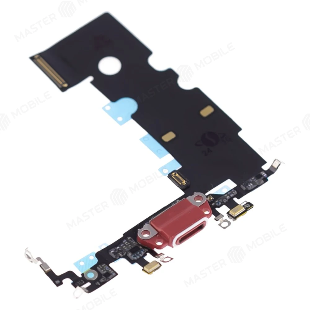 Шлейф для Apple iPhone SE 2020 с комп. + разъем зарядки + микрофон (красный) (ORIG100) фото №3