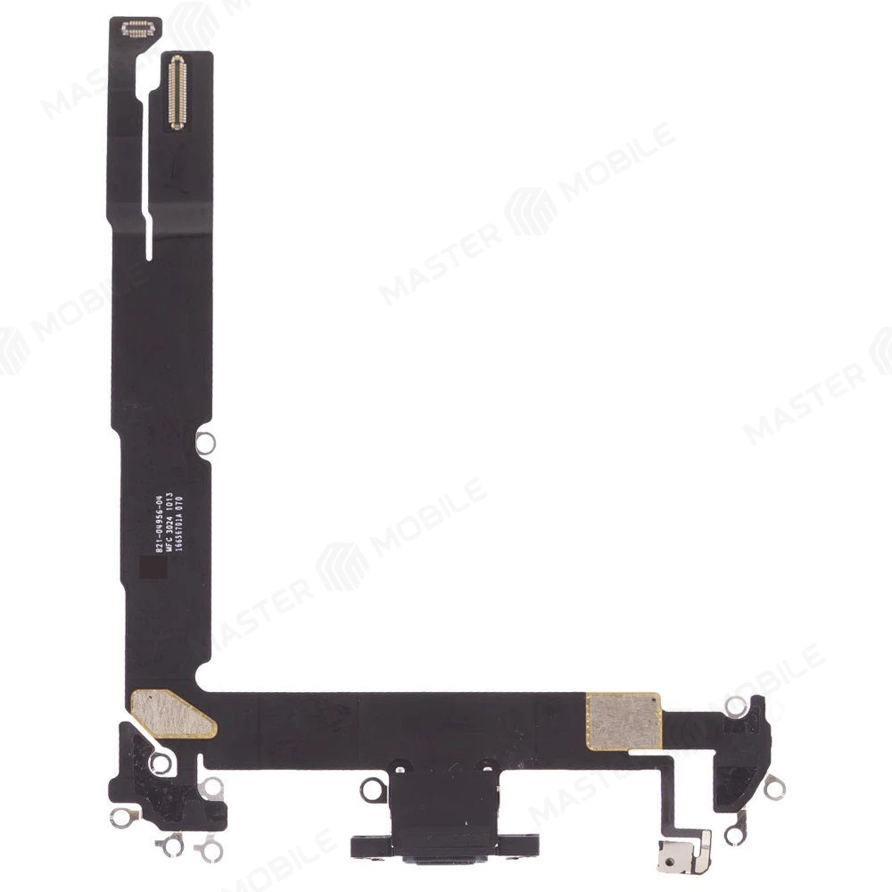 Шлейф для Apple iPhone 16 Plus с комп. + разъем зарядки + микрофон (черный) (ORIG100)  фото №2