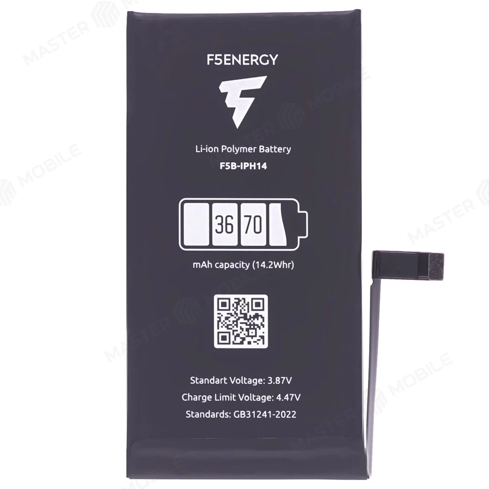 Аккумулятор для Apple iPhone 14 (F5ENERGY) (усиленный) (3670 мАч) (SPECIAL EDITION) + двухсторонний скотч фото №1