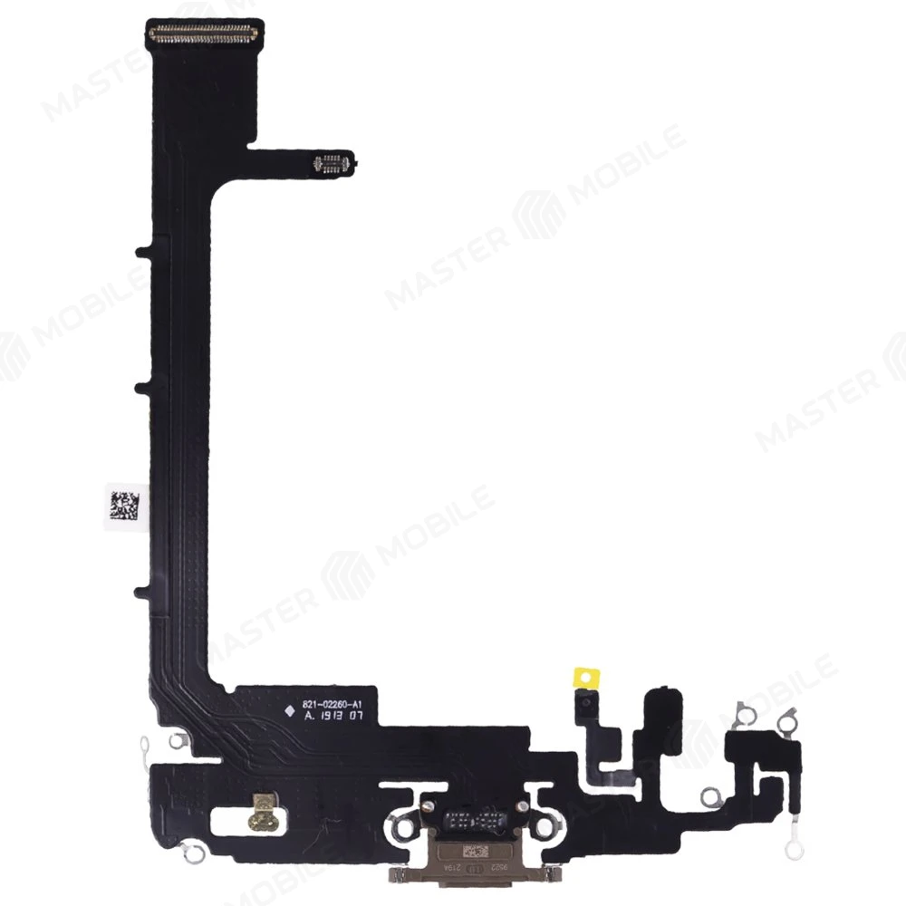 Шлейф для Apple iPhone 11 Pro Max с комп. + разъем зарядки + микрофон (золотистый)  фото №2