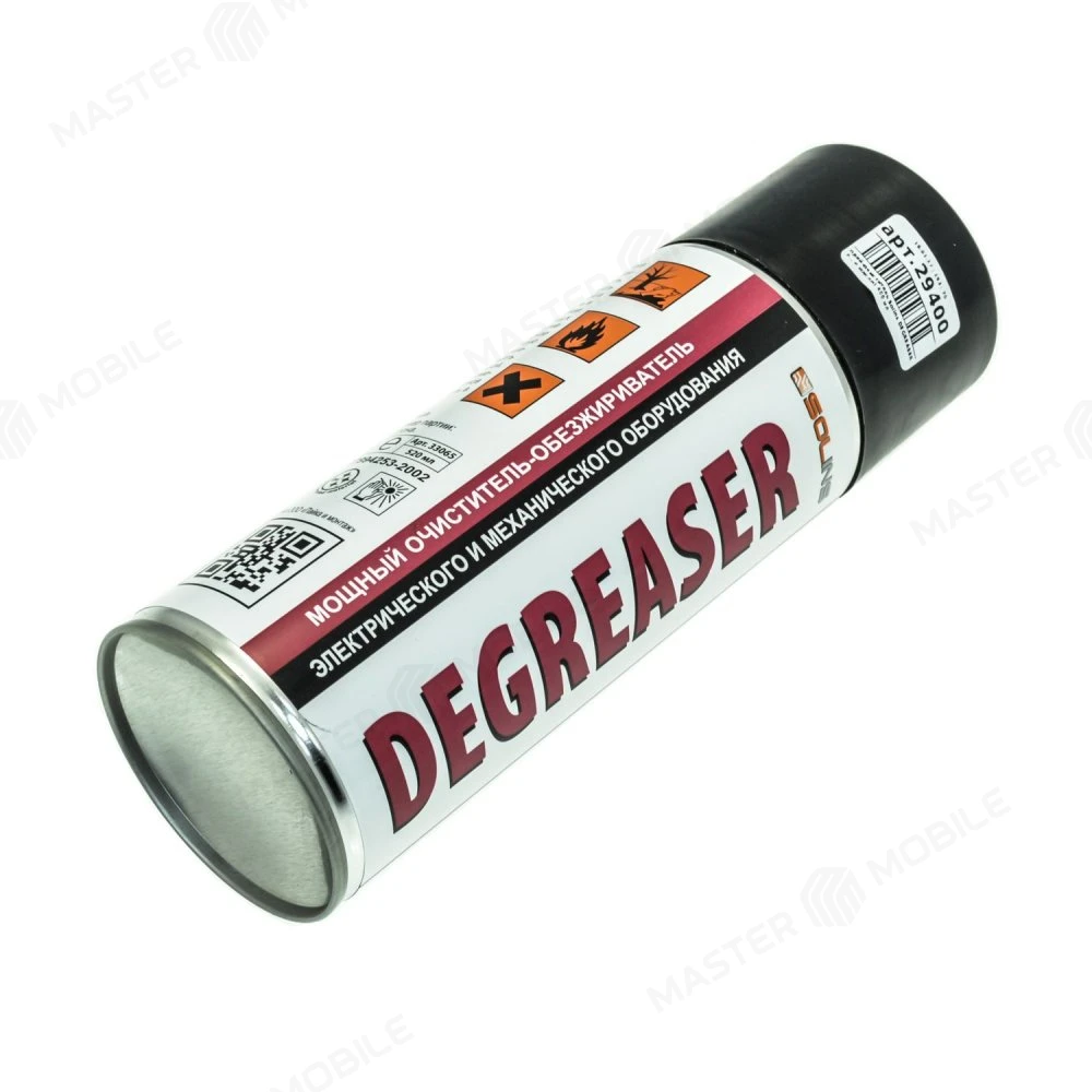 Спрей-очиститель Solins DEGREASER (смесь сильнодействующих растворителей для удаления жира и масла) (400 мл) фото №1