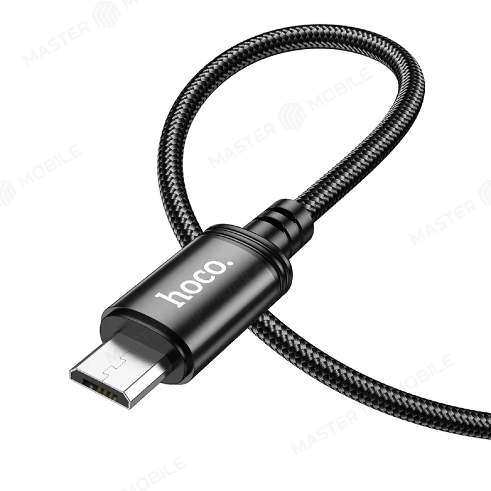 Дата-кабель Hoco X89 USB - MicroUSB 1 м (плетеный) (черный) фото №2