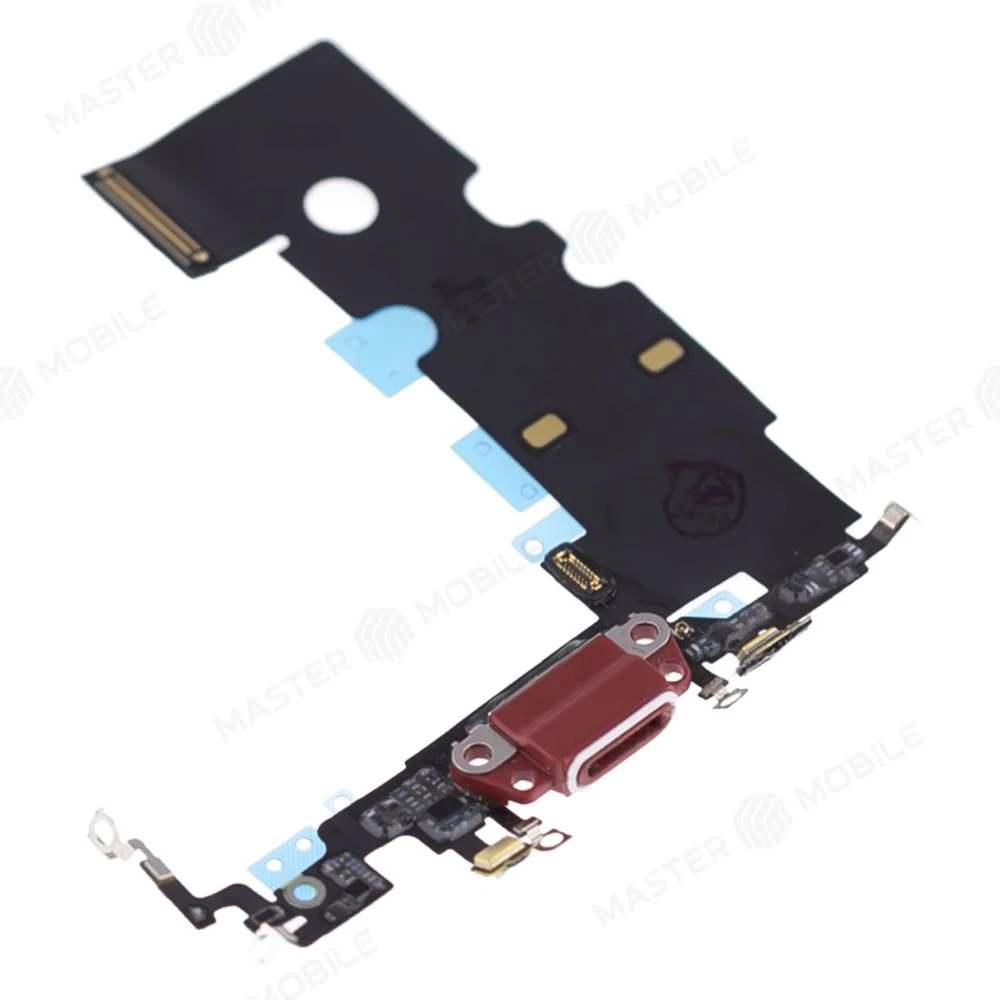 Шлейф для Apple iPhone SE 2022 с комп. + разъем зарядки + микрофон (красный) (ORIG100) фото №3