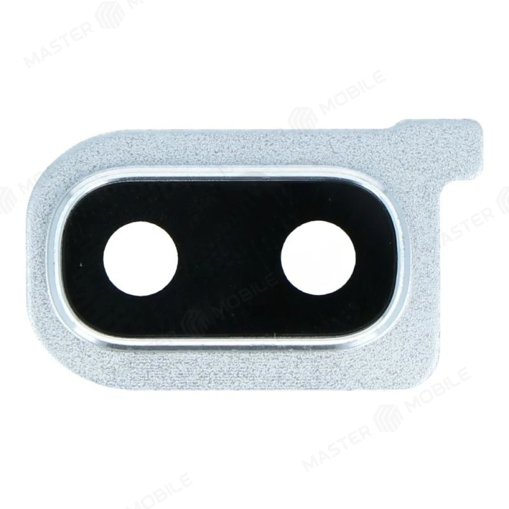 Стекло задней камеры для Samsung A405 Galaxy A40 (в рамке) (серебристый) фото №1