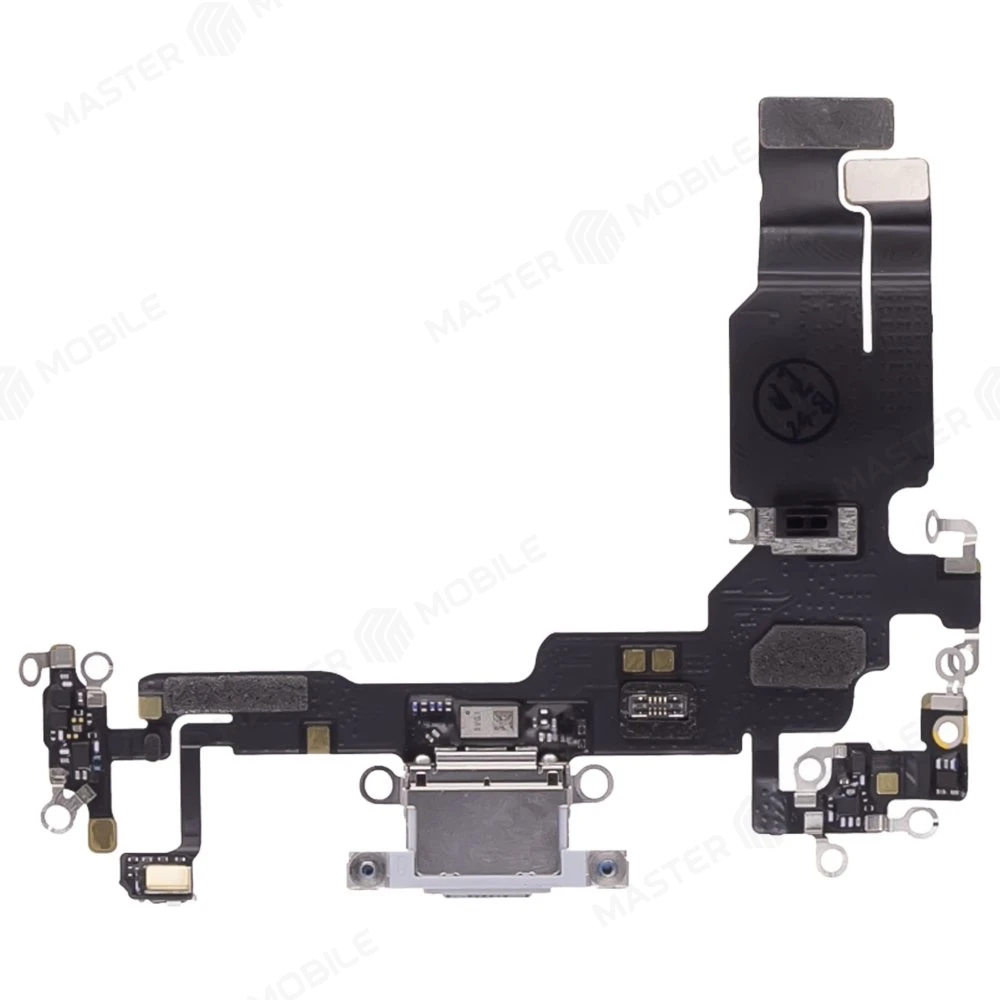 Шлейф для Apple iPhone 15 с комп. + разъем зарядки + микрофон (голубой) (ORIG100) фото №1