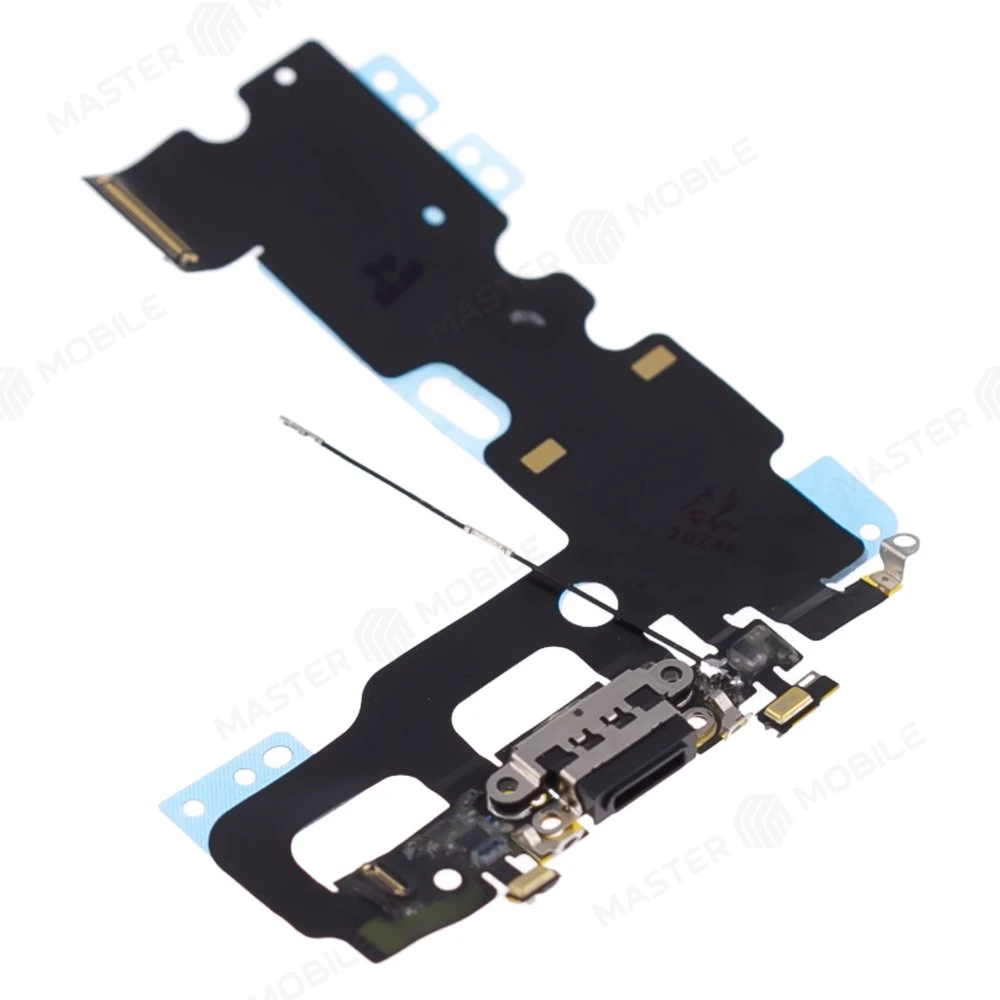 Шлейф для Apple iPhone 7 с комп. + разъем зарядки + микрофон (черный) (ORIG100) фото №3