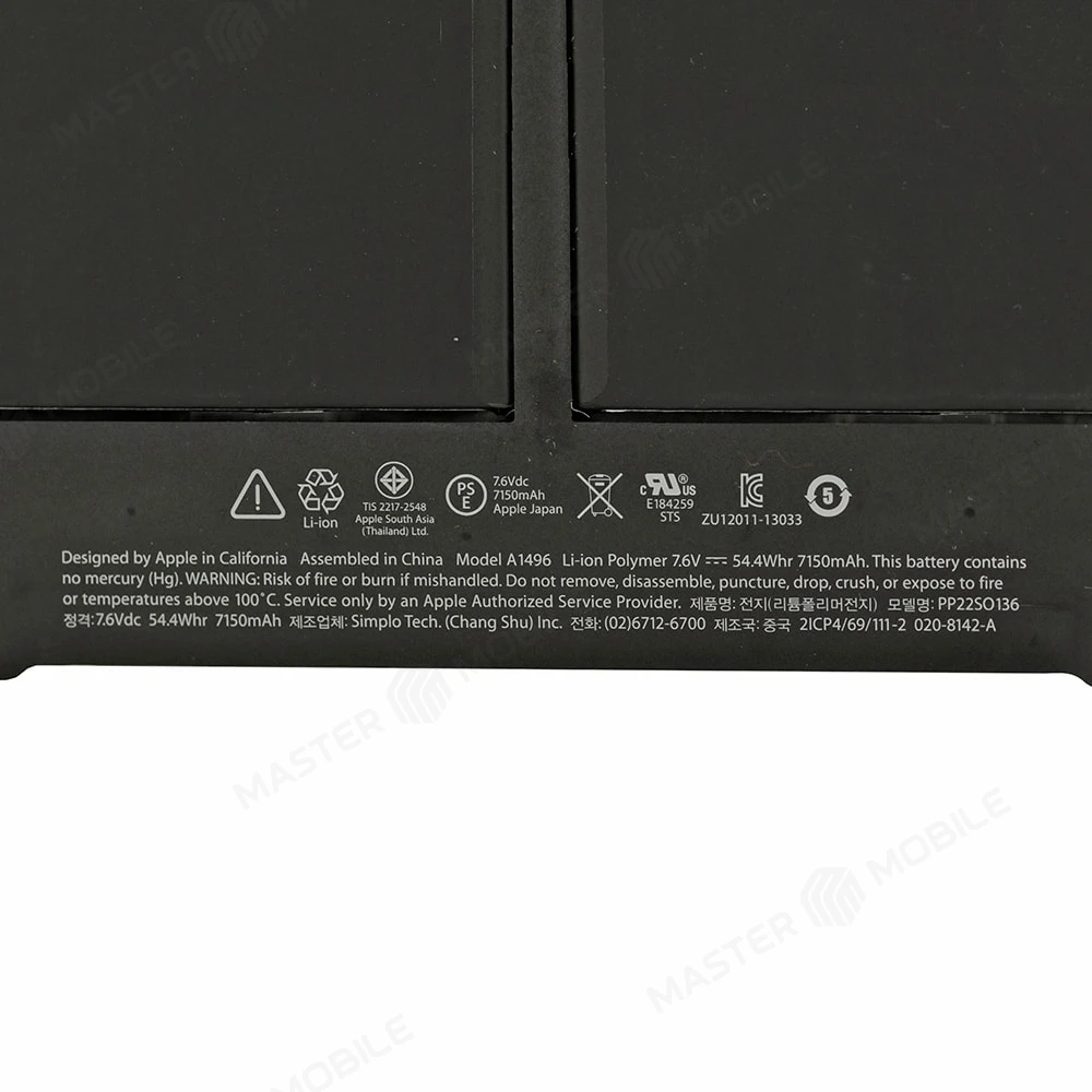 Аккумулятор для Apple MacBook Air 13 A1466 (MID 2013, MID 2017) (A1496) (ORIG) фото №3