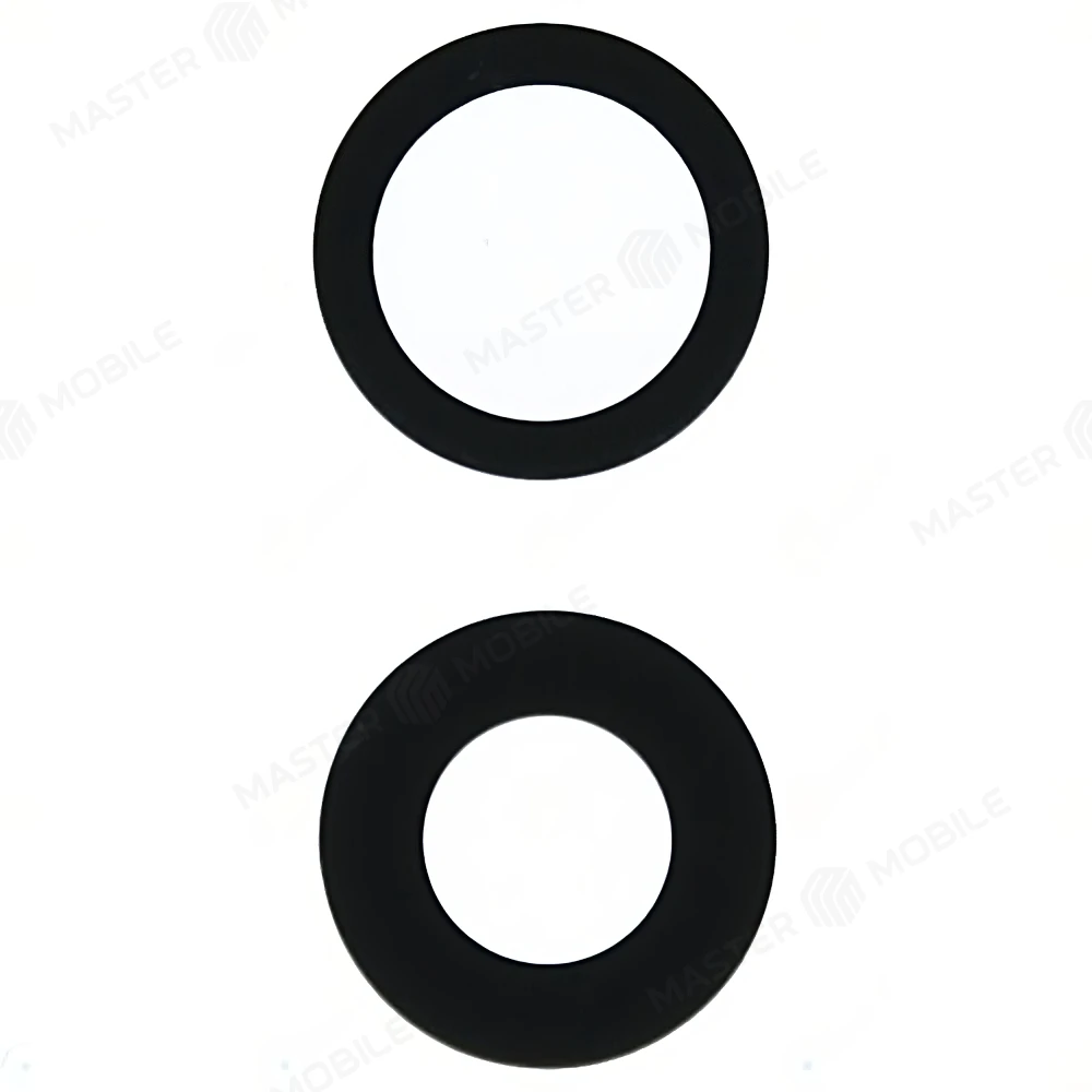 Стекло задней камеры для Apple iPhone 12 / iPhone 12 mini (комплект 2 шт.) (без рамки) (черный)  