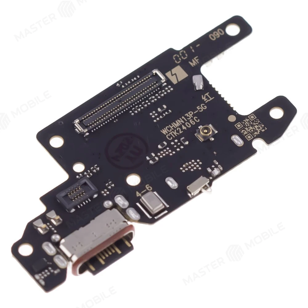 Нижняя плата для Xiaomi Poco X6 (23122PCD1G) / Redmi Note 13 Pro 5G (2312DRA50C) с комп. + разъем зарядки + микрофон фото №3