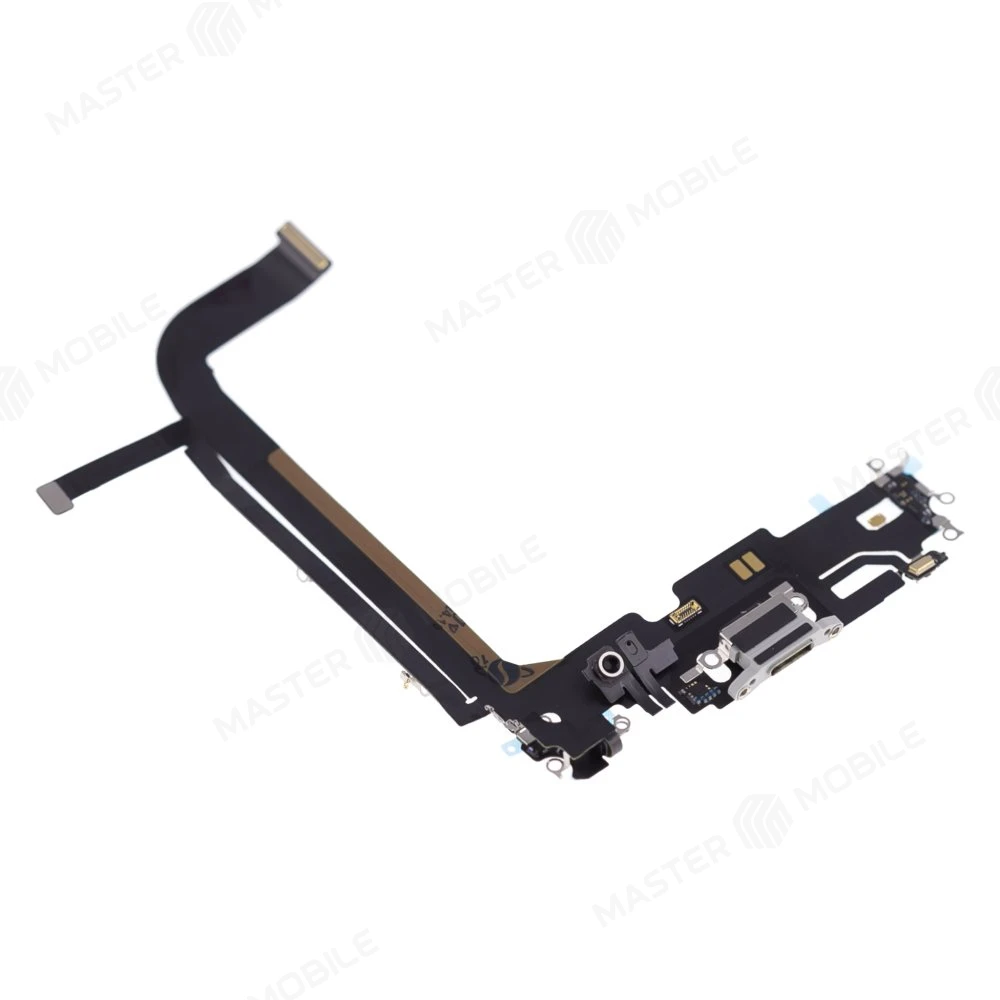 Шлейф для Apple iPhone 13 Pro Max с комп. + разъем зарядки + микрофон (белый) (ORIG100) фото №3