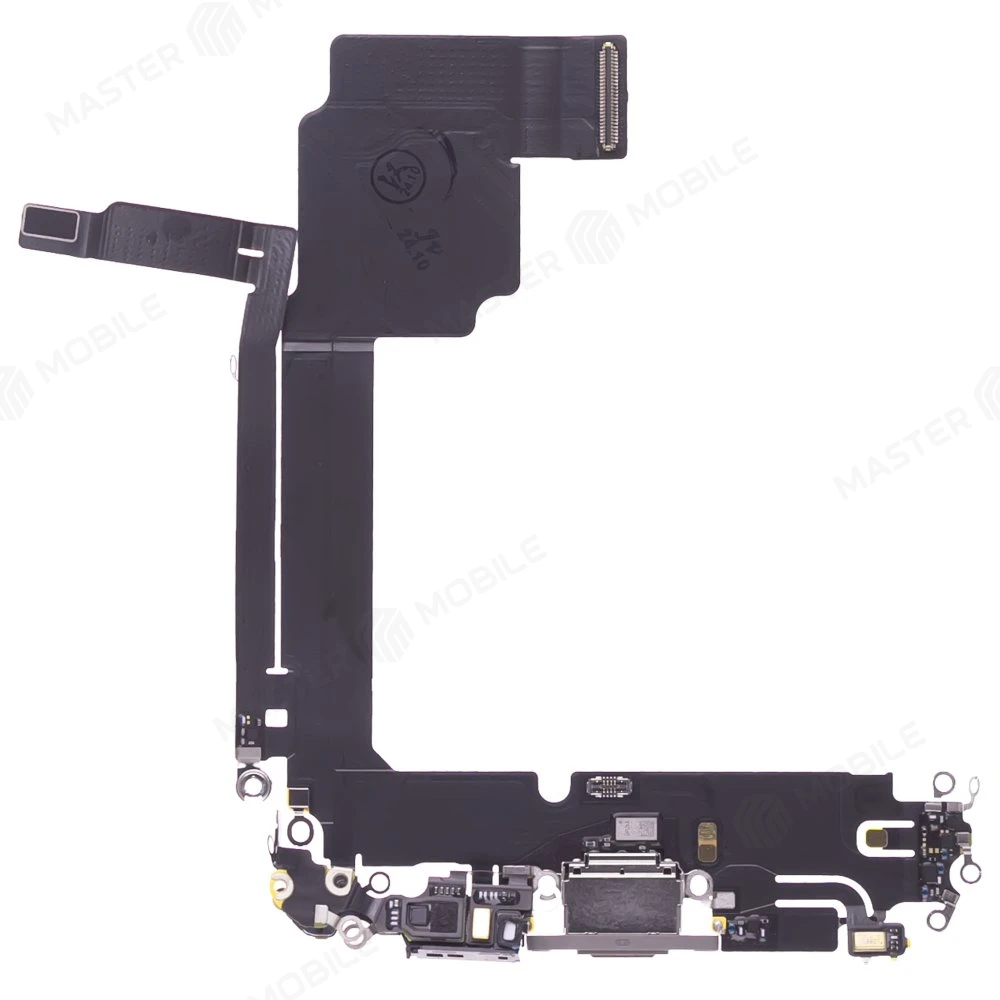 Шлейф для Apple iPhone 15 Pro Max с комп. + разъем зарядки + микрофон (титановый) (ORIG100) фото №1