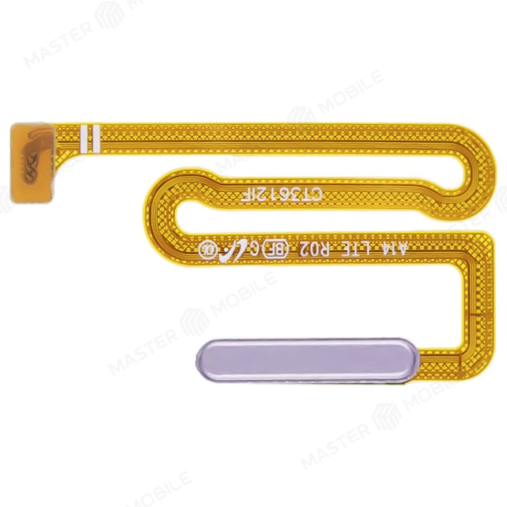 Шлейф для Samsung A145F Galaxy A14 4G / A146B Galaxy A14 5G с комп. + сканер отпечатка пальца (кнопка включения) (серебристый) фото №1