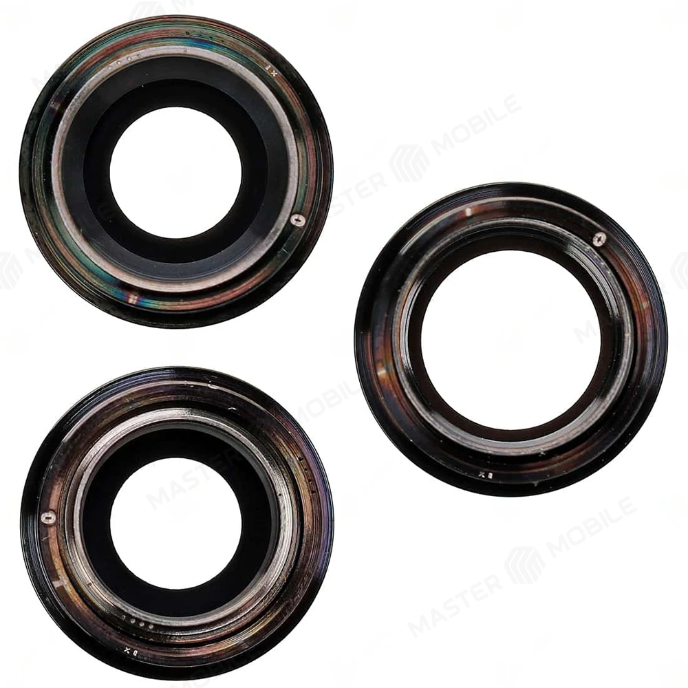 Стекло задней камеры для Apple iPhone 11 Pro / iPhone 11 Pro Max (комплект 3 шт.) (в рамке) (золотистый)  фото №2