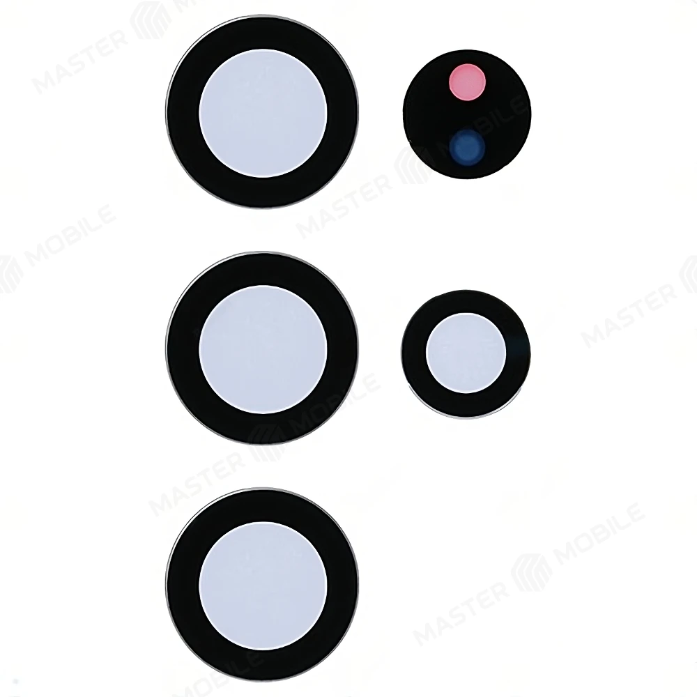 Стекло задней камеры для Samsung S908 Galaxy S22 Ultra (без рамки) (черный) 