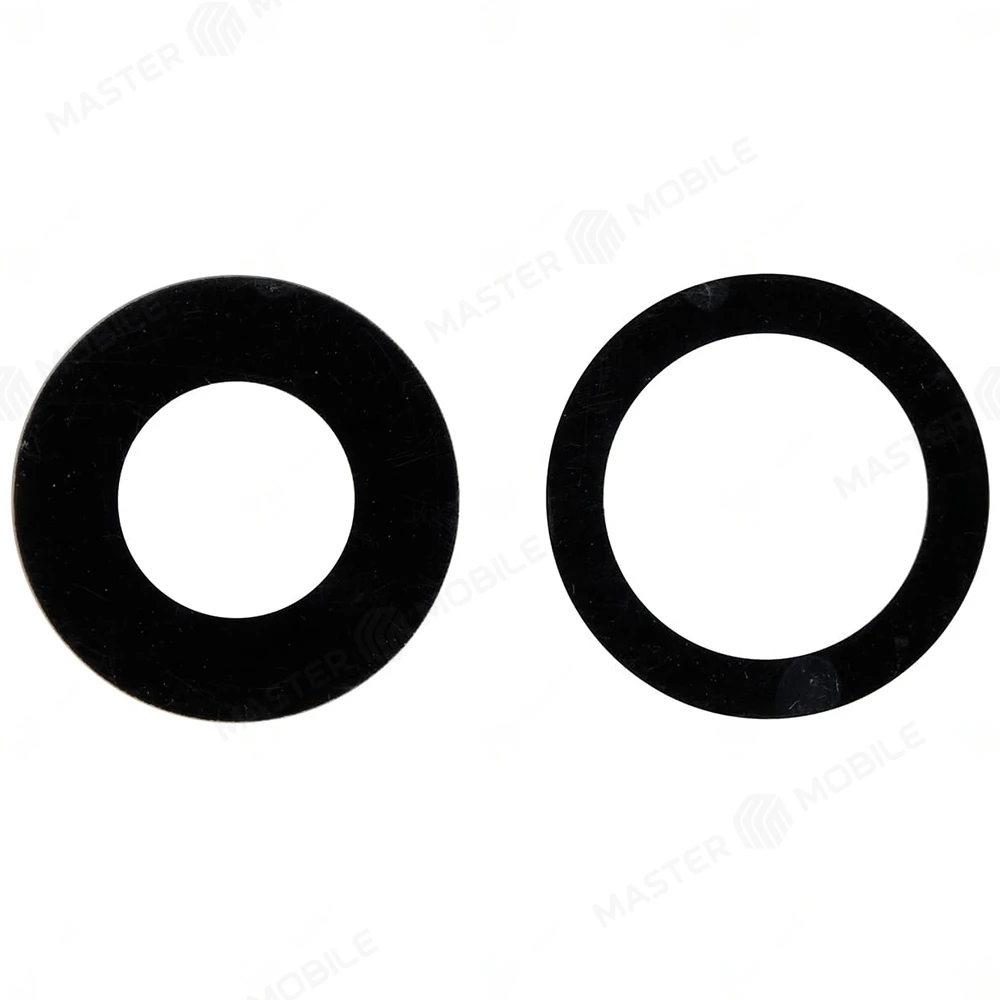 Стекло задней камеры для Apple iPhone 11 (комплект 2 шт.) (без рамки) (черный)  