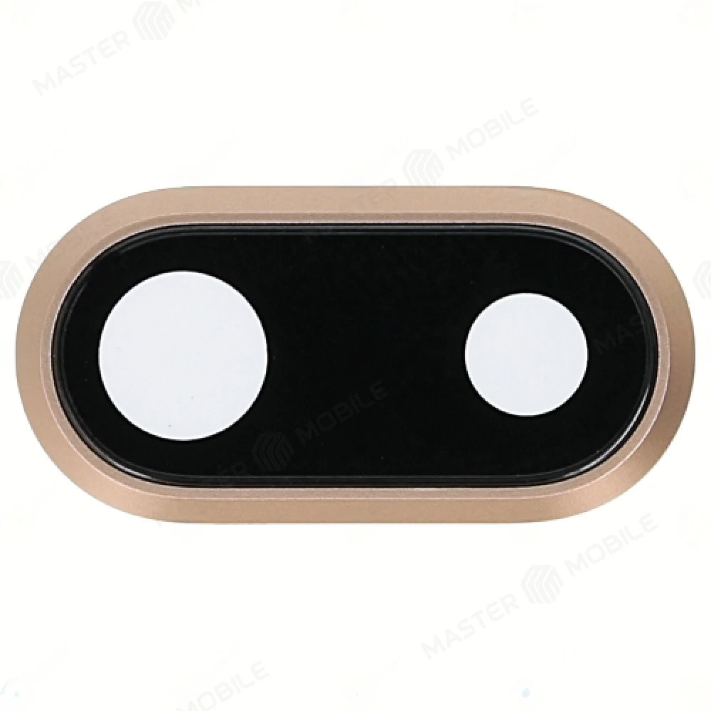 Стекло задней камеры для Apple iPhone 8 Plus (в рамке) (золотистый)  