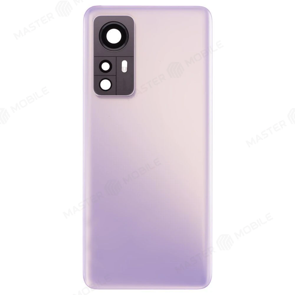 Задняя крышка для Xiaomi 12 (2201123G) / 12X (2112123AG) (фиолетовый) (в сборе со стеклом камеры) (ORIG100) фото №1