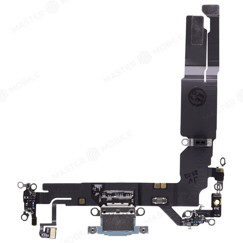 Шлейф для Apple iPhone 16 с комп. + разъем зарядки + микрофон (зеленый) (ORIG100)  фото №1