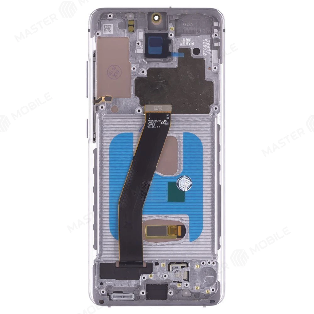 Дисплей для Samsung G980 Galaxy S20 + тачскрин (серебристый) (в рамке) (OLED) (Full Size) фото №2