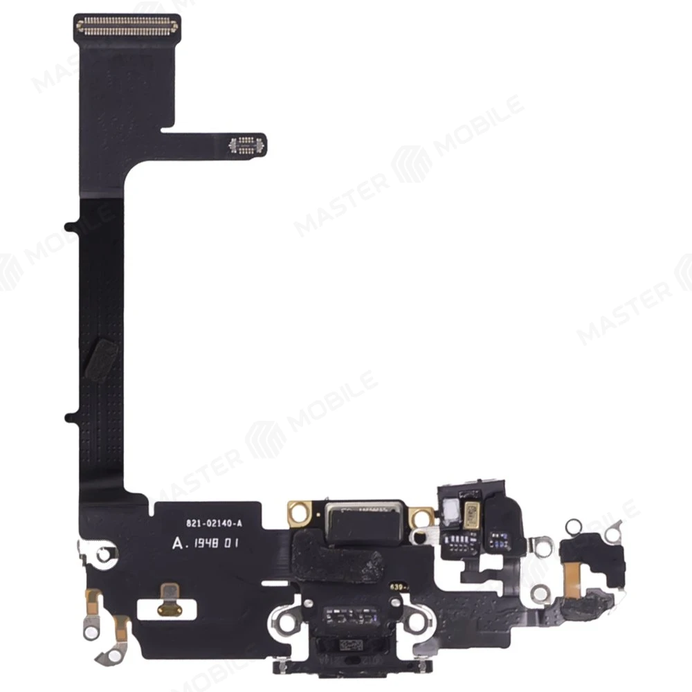 Шлейф для Apple iPhone 11 Pro с комп. + разъем зарядки + микрофон (черный) (ORIG100) фото №2