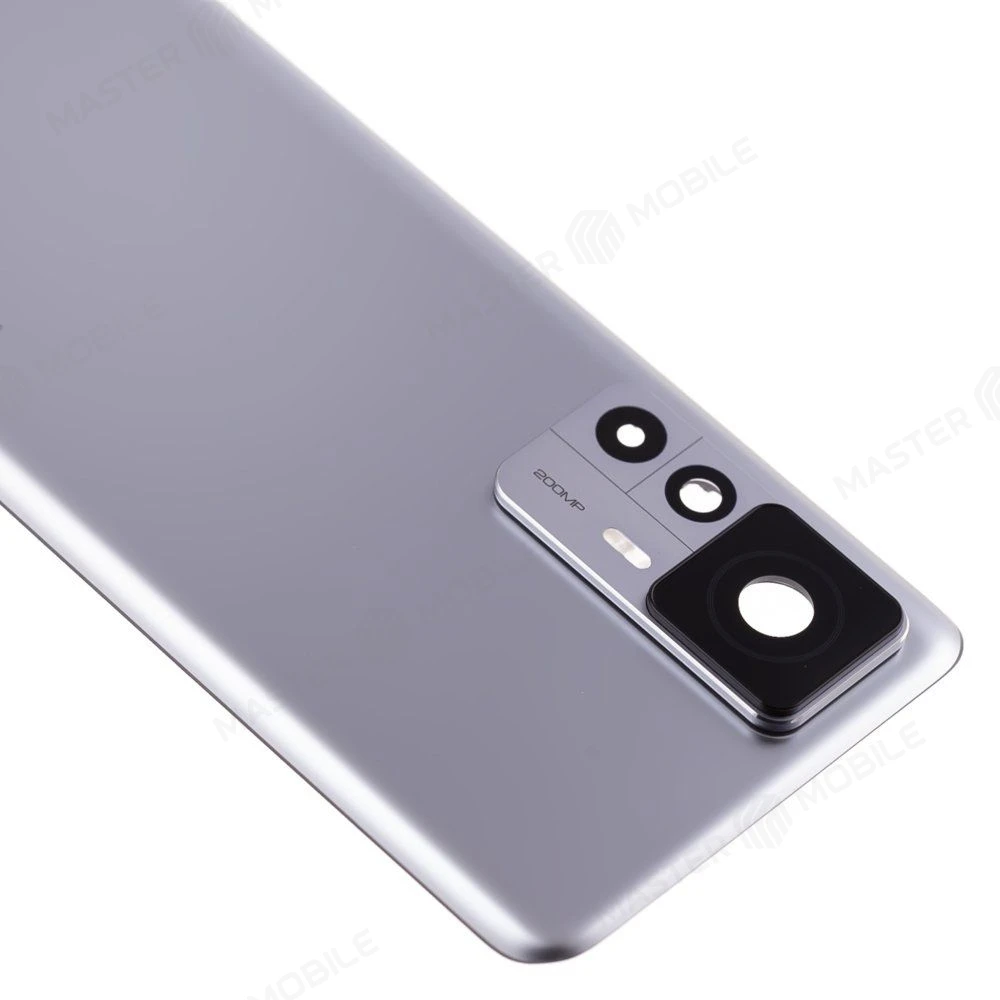 Задняя крышка для Xiaomi 12T Pro (22081212UG) (серебристый) (в сборе со стеклом камеры) (ORIG100) фото №3