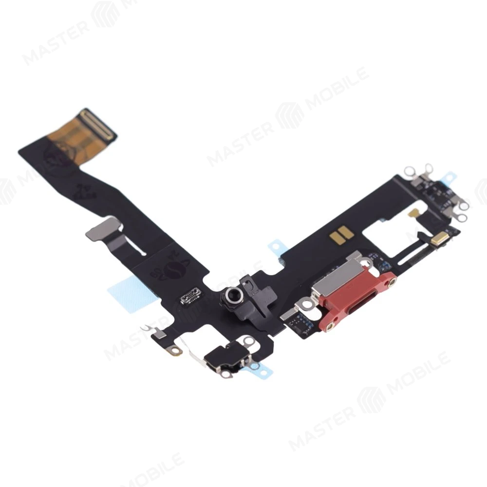 Шлейф для Apple iPhone 12 / iPhone 12 Pro с комп. + разъем зарядки + микрофон (красный) (ORIG100) фото №3