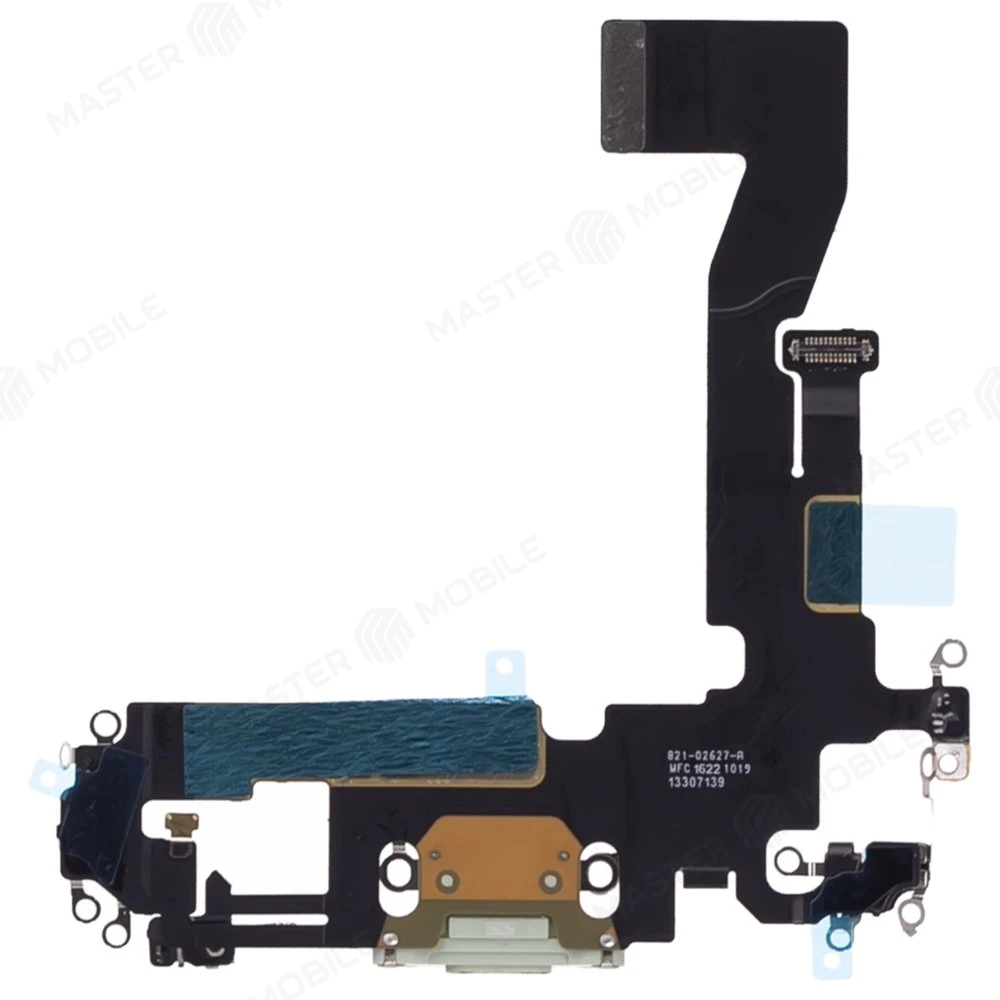 Шлейф для Apple iPhone 12 / iPhone 12 Pro с комп. + разъем зарядки + микрофон (зеленый) (ORIG100) фото №2