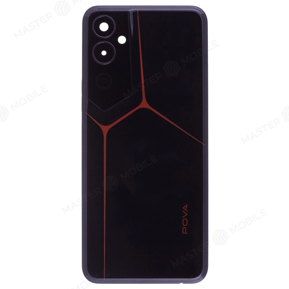Задняя крышка для Tecno Pova Neo 2 (LG6n) (черный) (в сборе со стеклом камеры) фото №1