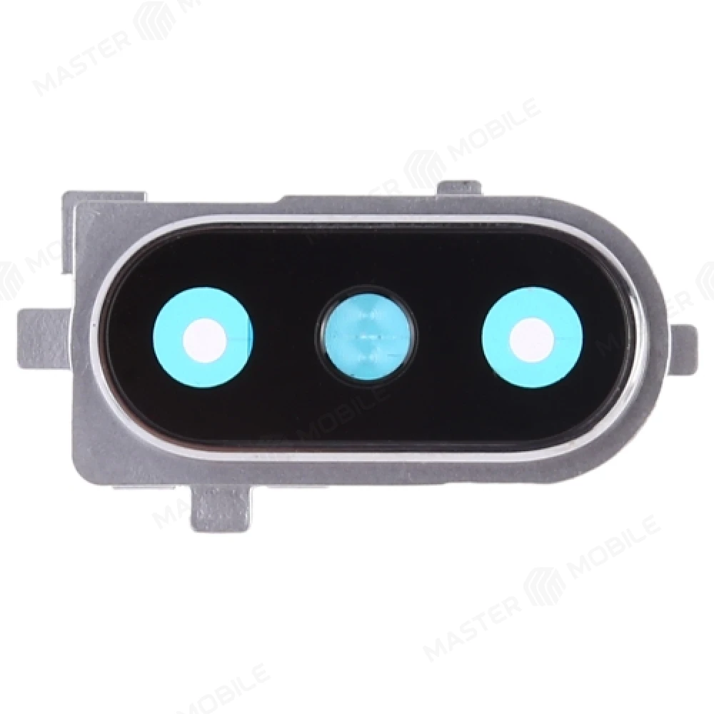 Стекло задней камеры для Xiaomi Mi 8 (M1803E1A) (в рамке) (серебристый) 