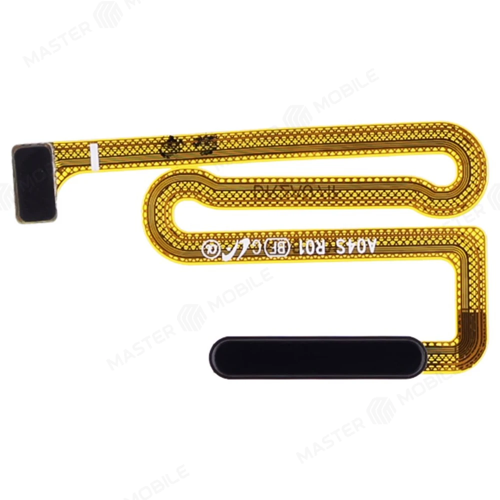 Шлейф для Samsung A047 Galaxy 04s с комп. + сканер отпечатка пальца (кнопка включения) (черный)  фото №1