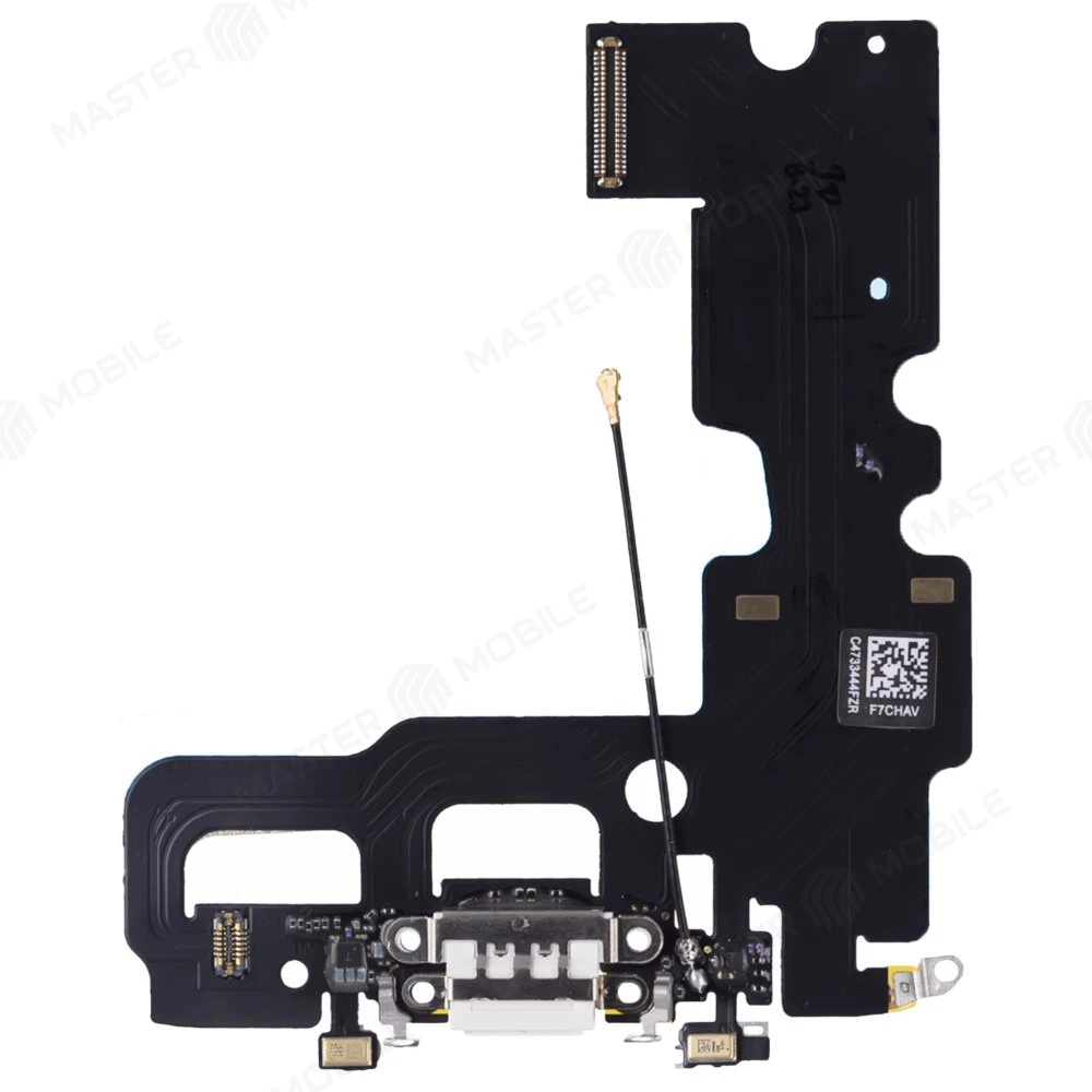 Шлейф для Apple iPhone 7 с комп. + разъем зарядки + микрофон (белый)  фото №1