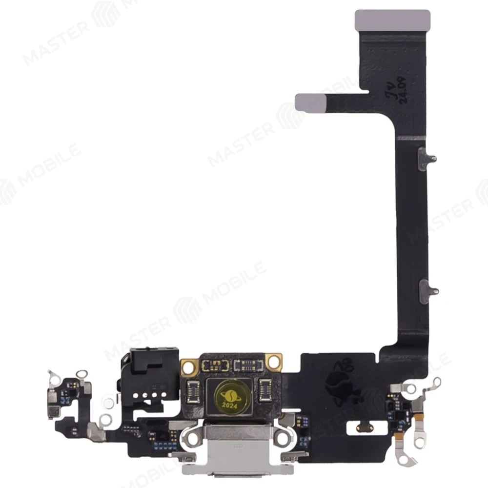 Шлейф для Apple iPhone 11 Pro с комп. + разъем зарядки + микрофон (белый) (ORIG100) фото №1