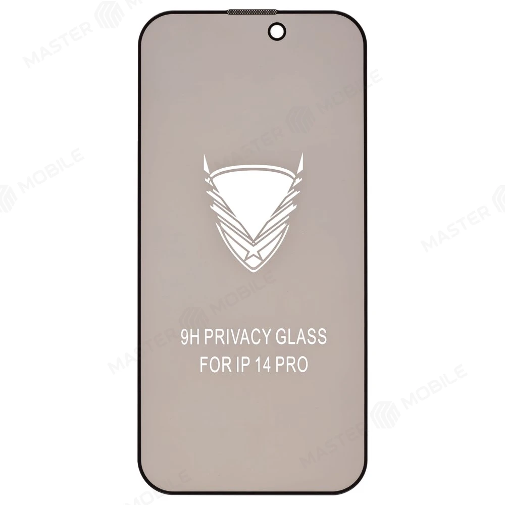 Защитное стекло 3D для Apple iPhone 14 Pro (антишпион) (черный) 