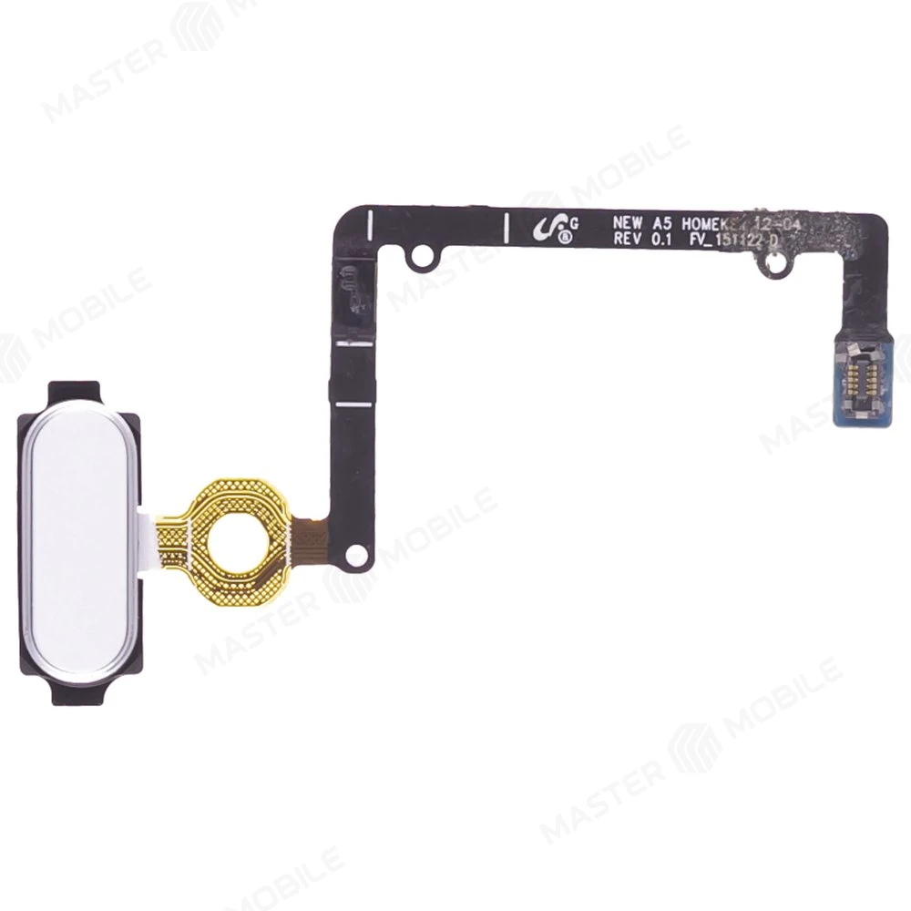 Шлейф для Samsung A510 Galaxy A5 (2016) с комп. + кнопка Home (белый)  фото №1