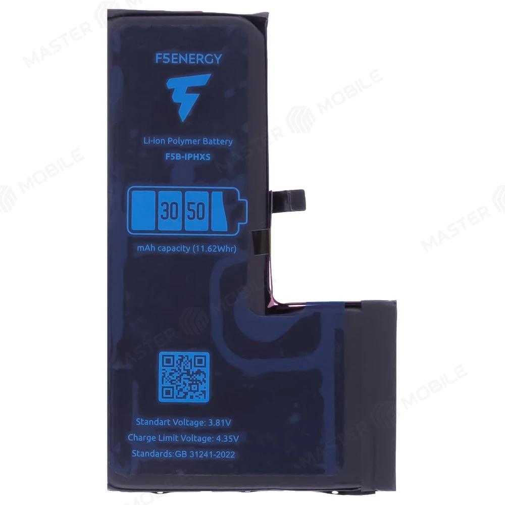 Аккумулятор для Apple iPhone Xs (F5ENERGY) (усиленный) (3050 мАч) (SPECIAL EDITION) + двухсторонний скотч фото №1