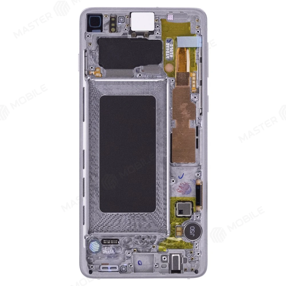 Дисплей для Samsung G973 Galaxy S10 + тачскрин (серебристый) (в рамке) (ORIG100) (возможен дефект ЛКП) фото №2