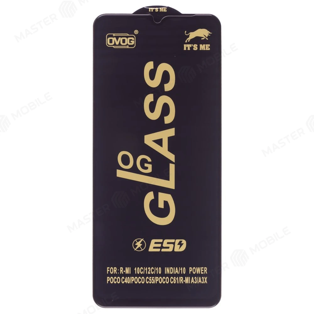 Защитное стекло OG Glass для Xiaomi Redmi 10C (220333QNY) / Redmi 12C (22120RN86G) / Poco C40 (220333QPG) (черный) фото №1