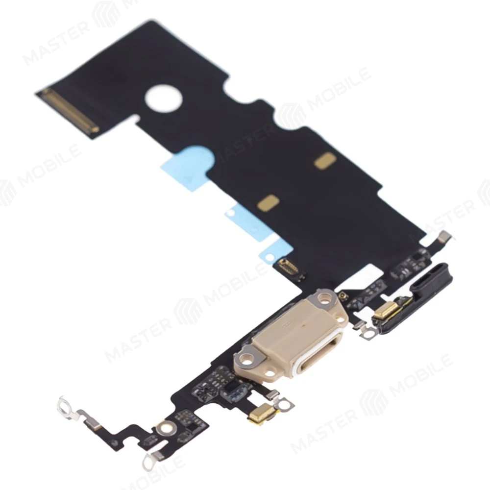 Шлейф для Apple iPhone 8 с комп. + разъем зарядки + микрофон (золотистый) (ORIG100) фото №3