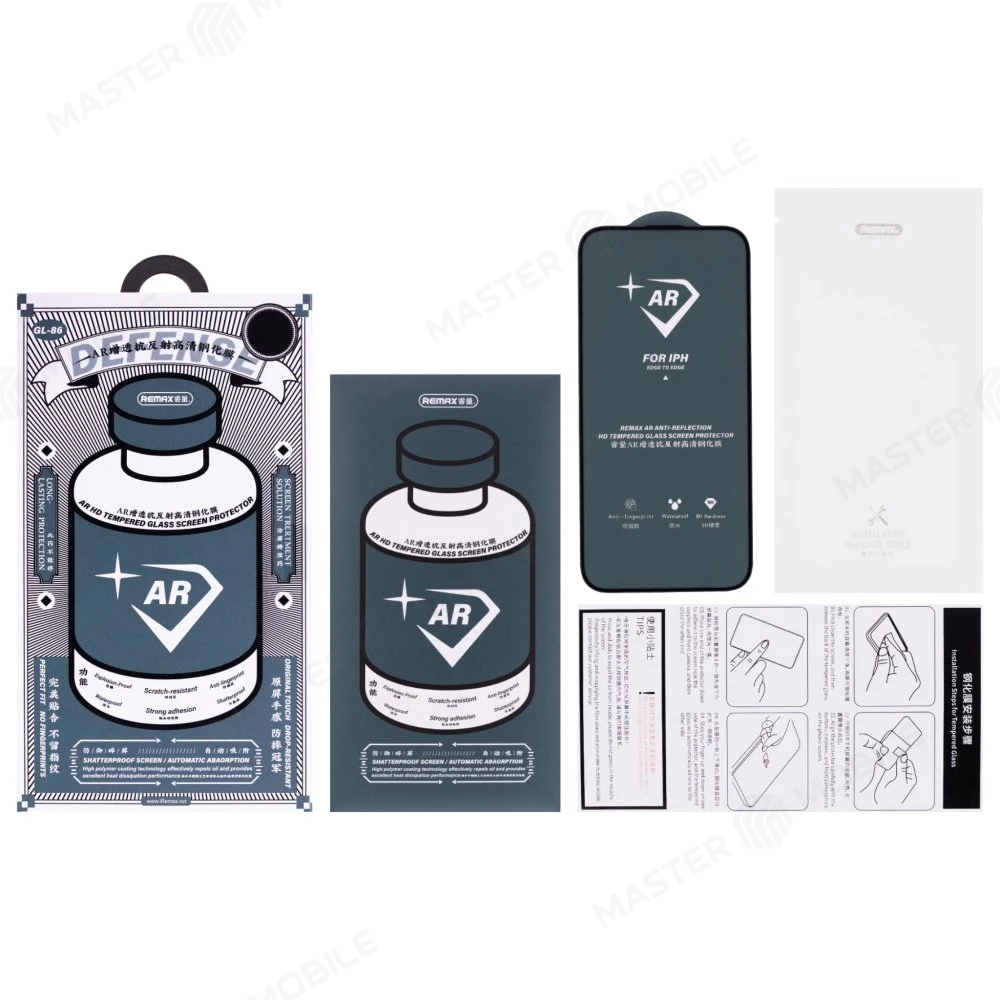 Защитное стекло Remax Corning Glass GL-86 для Apple iPhone 15 Pro (антибликовое) (черный) фото №4