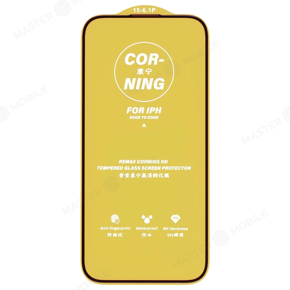 Защитное стекло Remax Corning Glass GL-83 для Apple iPhone 15 Pro (усиленное) (черный) фото №3