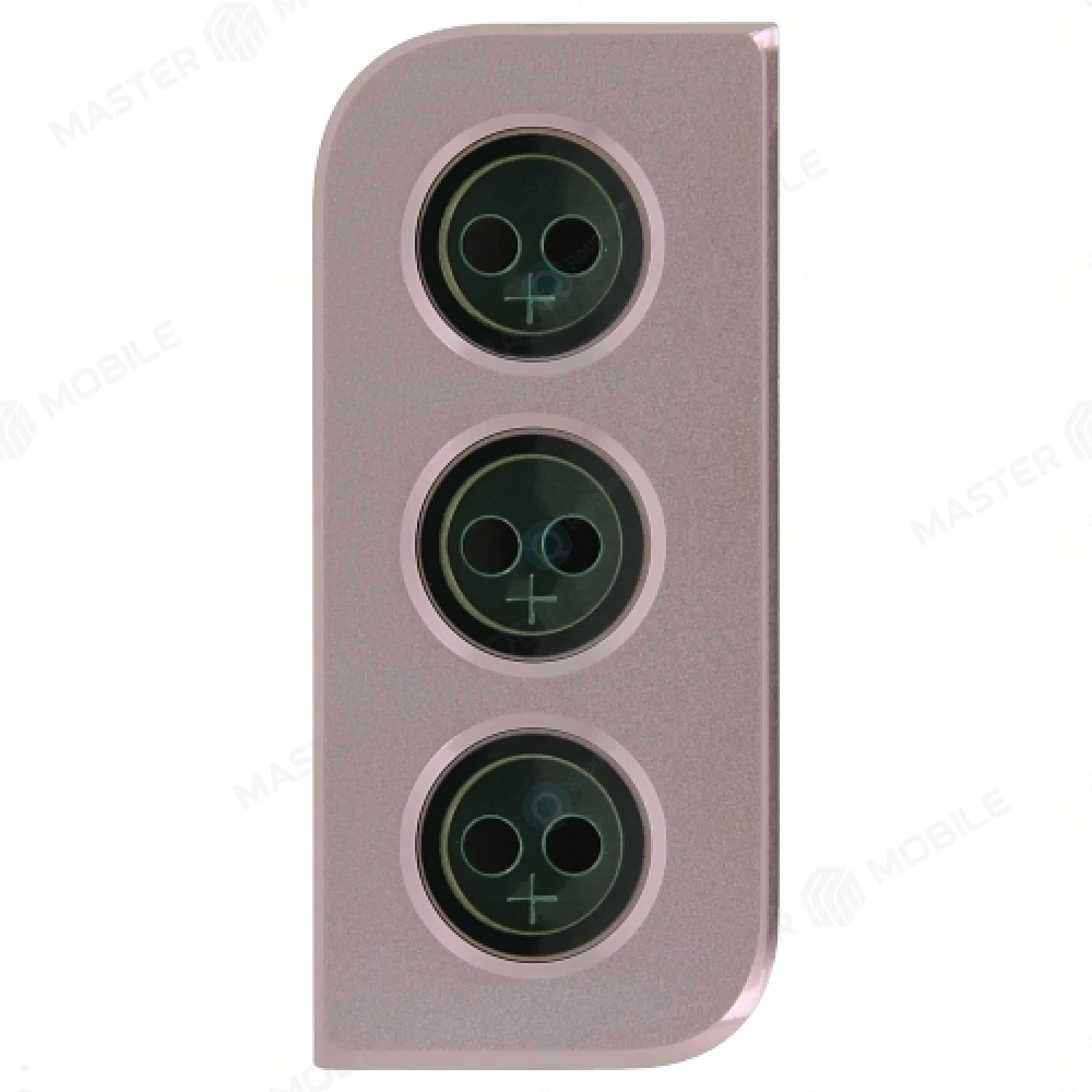 Стекло задней камеры для Samsung G991 Galaxy S21 (в рамке) (розовый) 