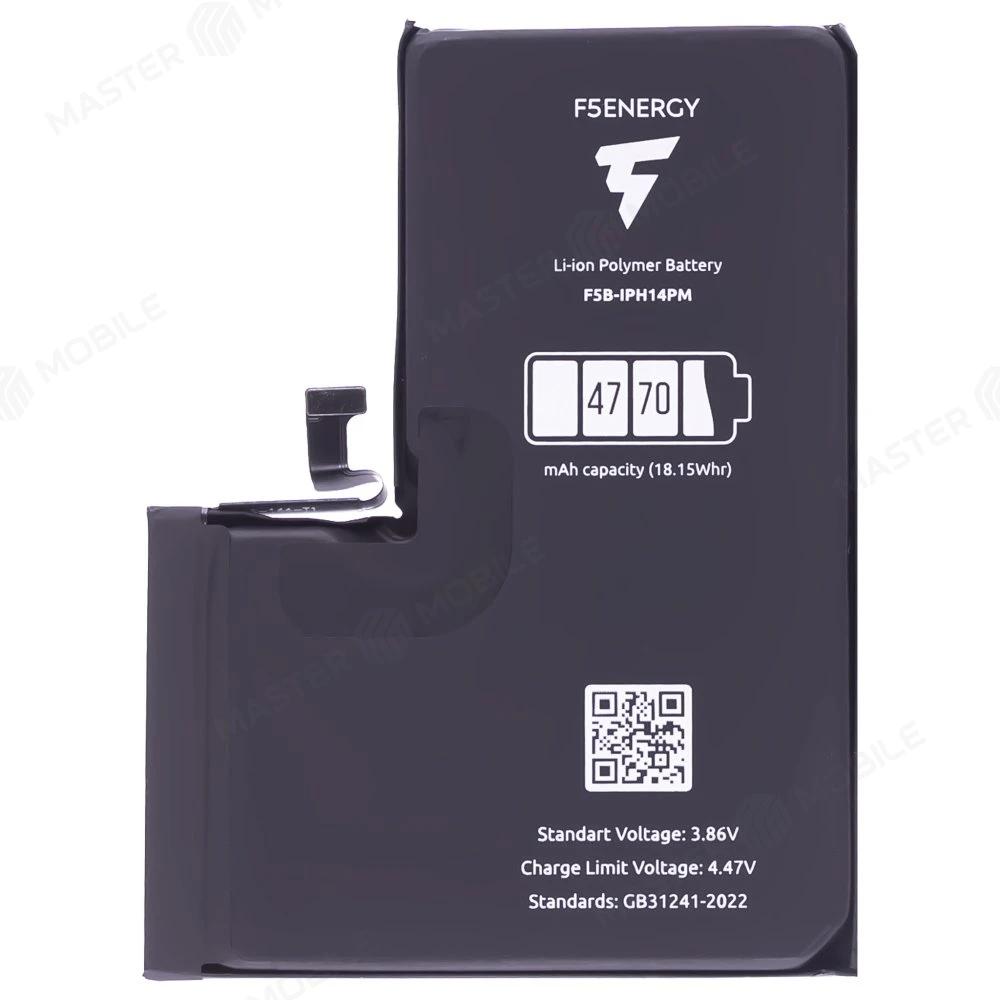 Аккумулятор для Apple iPhone 14 Pro Max (F5ENERGY) (усиленный) (4770 мАч) (SPECIAL EDITION) + двухсторонний скотч фото №1