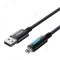 Дата-кабель Baseus Lit Button-Control USB - Lightning 1 м (плетеный) (черный) фото №2