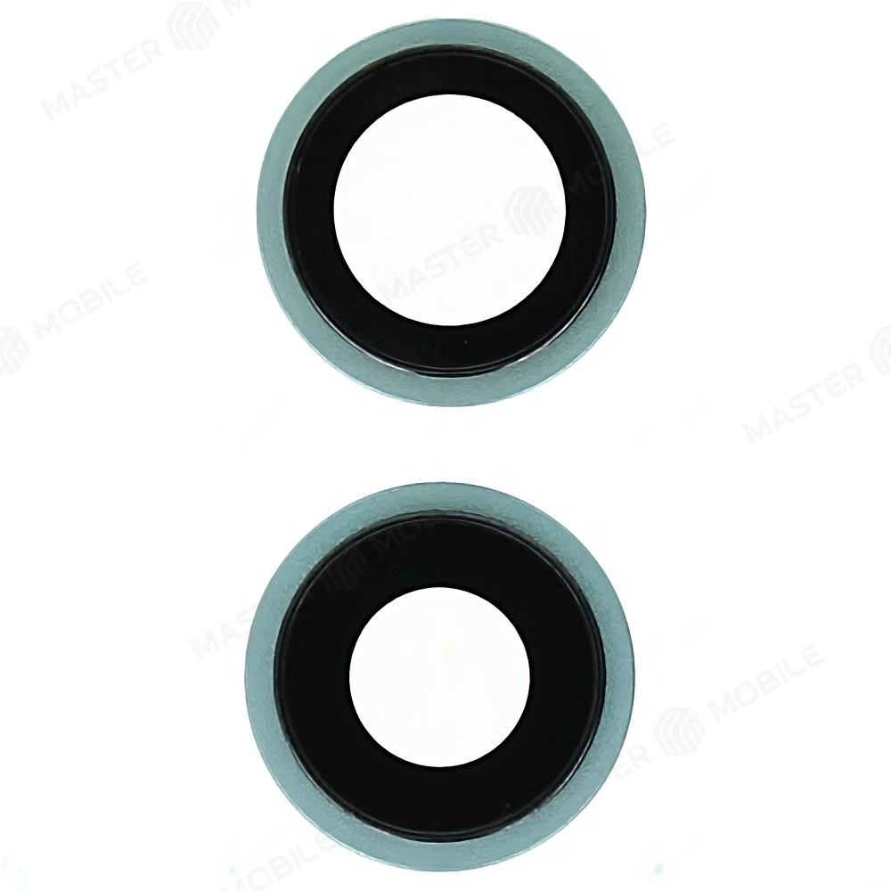 Стекло задней камеры для Apple iPhone 12 / iPhone 12 mini (комплект 2 шт.) (в рамке) (зеленый)  