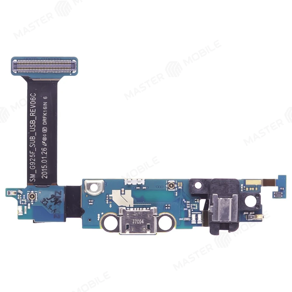 Шлейф для Samsung G925 Galaxy S6 Edge с комп. (на кнопку Home) + разъем зарядки + разъем гарнитуры + микрофон  фото №1