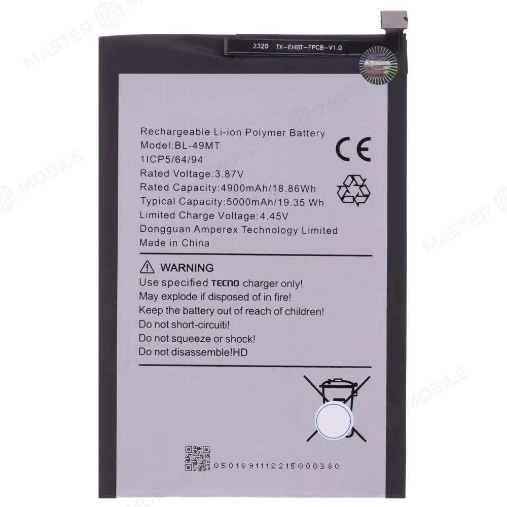 Аккумулятор для Tecno Camon 19 Pro (CI8n) (BL-49MT)  фото №1