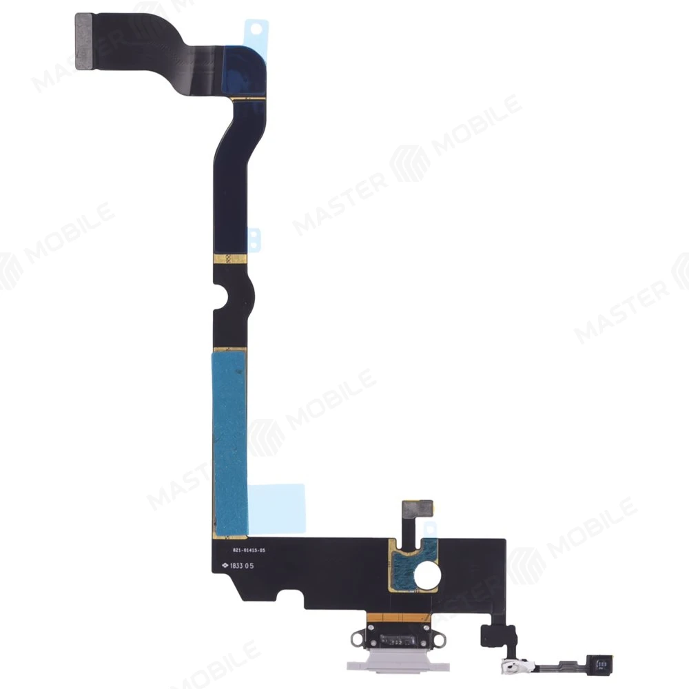 Шлейф для Apple iPhone Xs Max с комп. + разъем зарядки + микрофон (белый) (ORIG100) фото №2