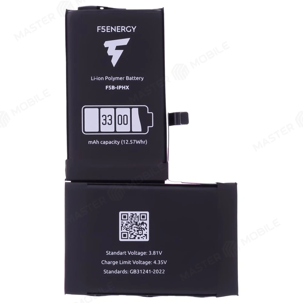 Аккумулятор для Apple iPhone X (F5ENERGY) (усиленный) (3300 мАч) (SPECIAL EDITION) + двухсторонний скотч фото №1