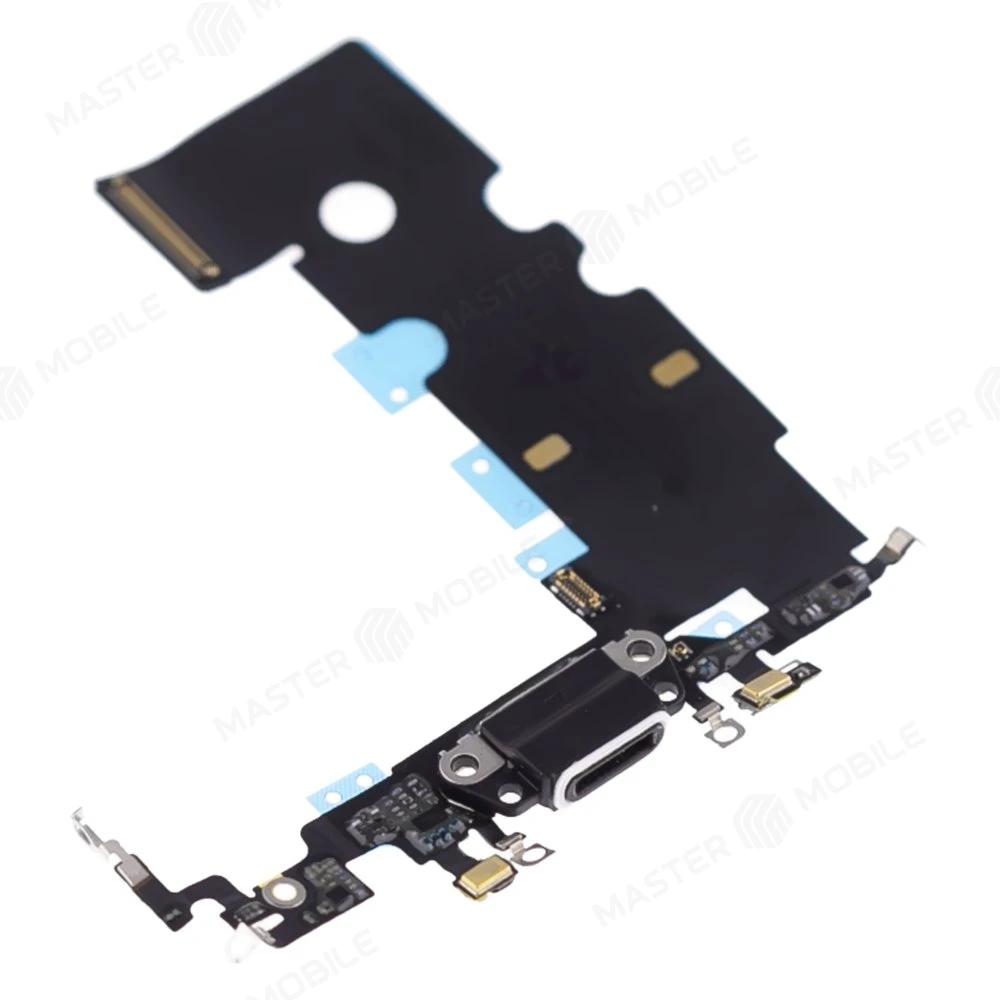 Шлейф для Apple iPhone SE 2020 с комп. + разъем зарядки + микрофон (черный) (ORIG100) фото №3