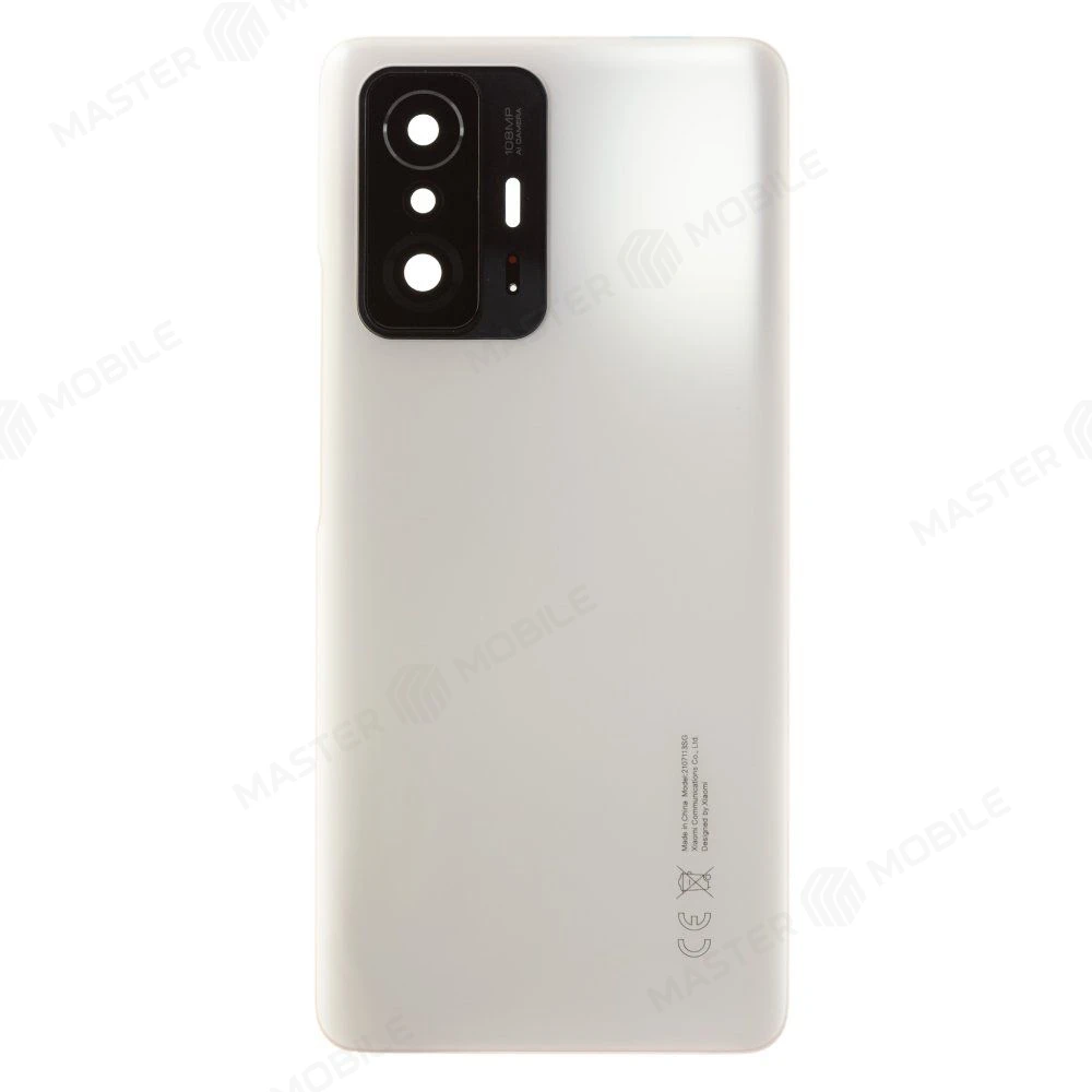 Задняя крышка для Xiaomi 11T Pro (2107113SG) (белый) (в сборе со стеклом камеры) (ORIG100)  фото №1